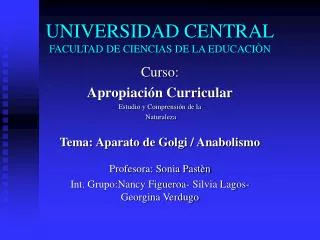UNIVERSIDAD CENTRAL FACULTAD DE CIENCIAS DE LA EDUCACIÒN