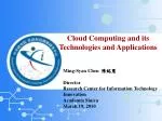 Cloud Computing and its Technologies and Applications - slide 1