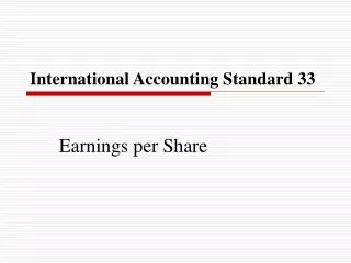 International Accounting Standard 33