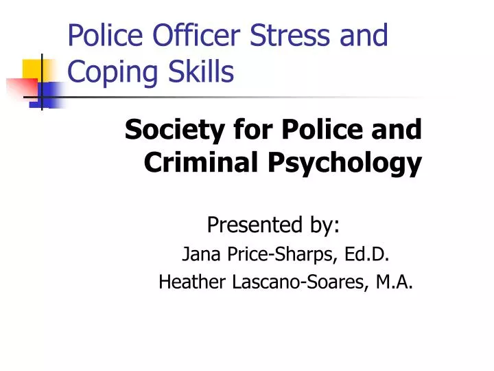police officer stress and coping skills