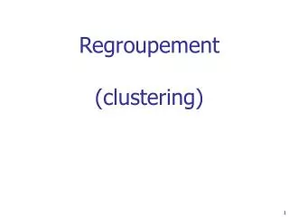 regroupement clustering