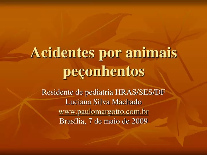 acidentes por animais pe onhentos