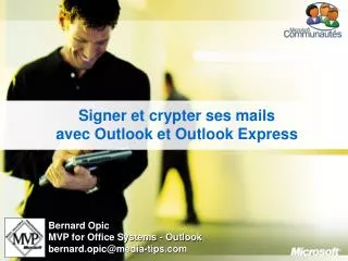 Signer et crypter ses mails avec Outlook et Outlook Express
