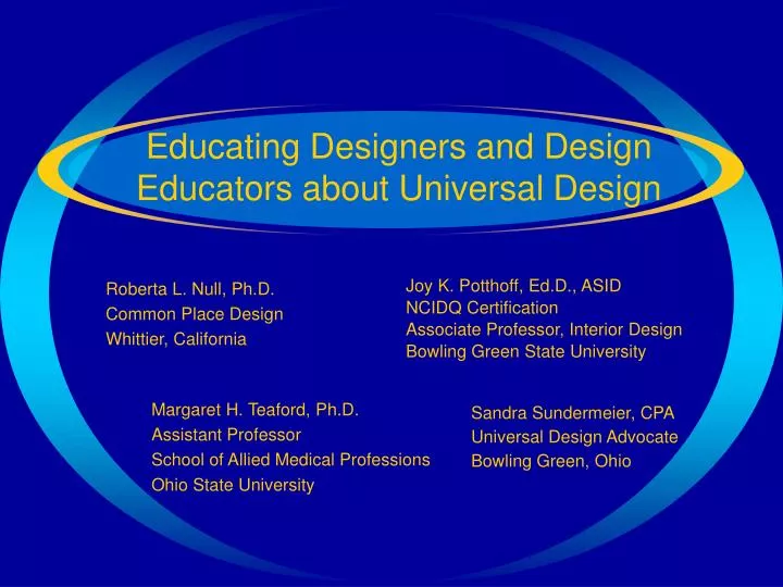 educating designers and design educators about universal design