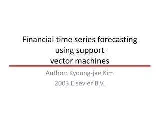 Financial time series forecasting using support vector machines