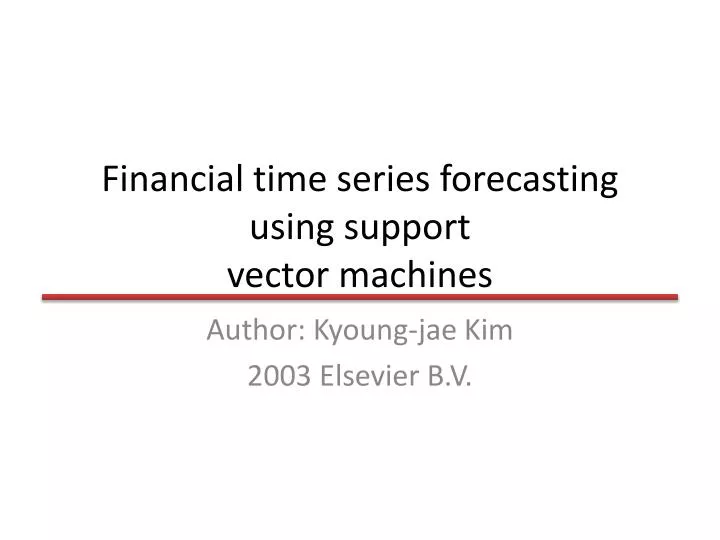financial time series forecasting using support vector machines