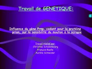 travail de genetique