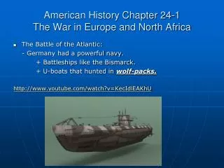 American History Chapter 24-1 The War in Europe and North Africa