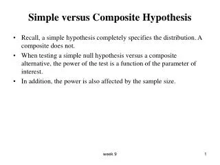 Simple versus Composite Hypothesis