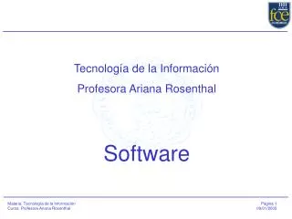 tecnolog a de la informaci n profesora ariana rosenthal software