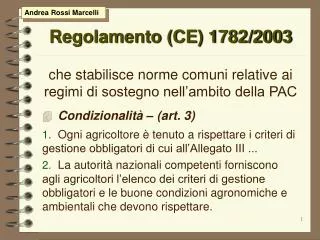 Regolamento (CE) 1782/2003