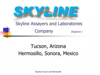 Skyline Assayers and Laboratories Company (Espanol )