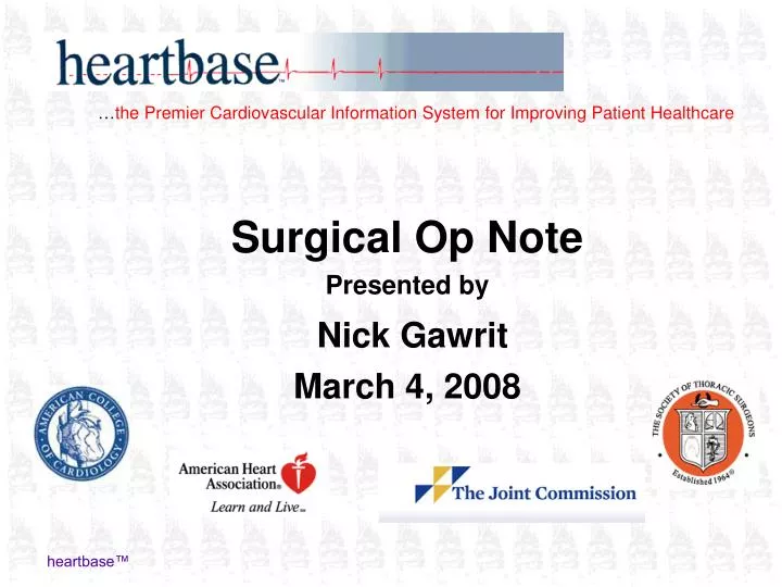 surgical op note presented by nick gawrit march 4 2008
