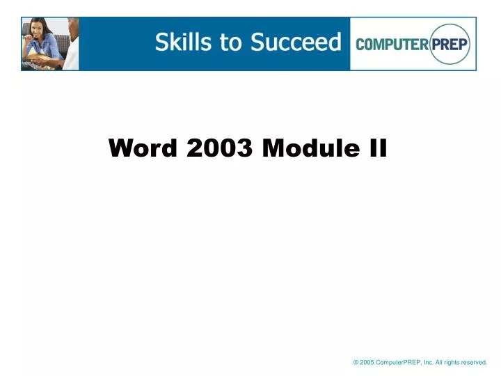 word 2003 module ii