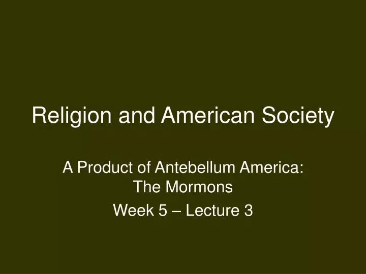 religion and american society