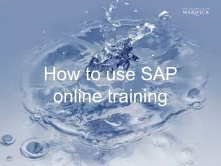 How to use SAP online training