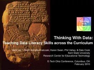 Thinking With Data: Teaching Data Literacy Skills across the Curriculum