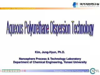 Kim, Jung-Hyun, Ph.D. Nanosphere Process &amp; Technology Laboratory Department of Chemical Engineering, Yonsei Universi