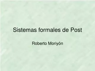Sistemas formales de Post