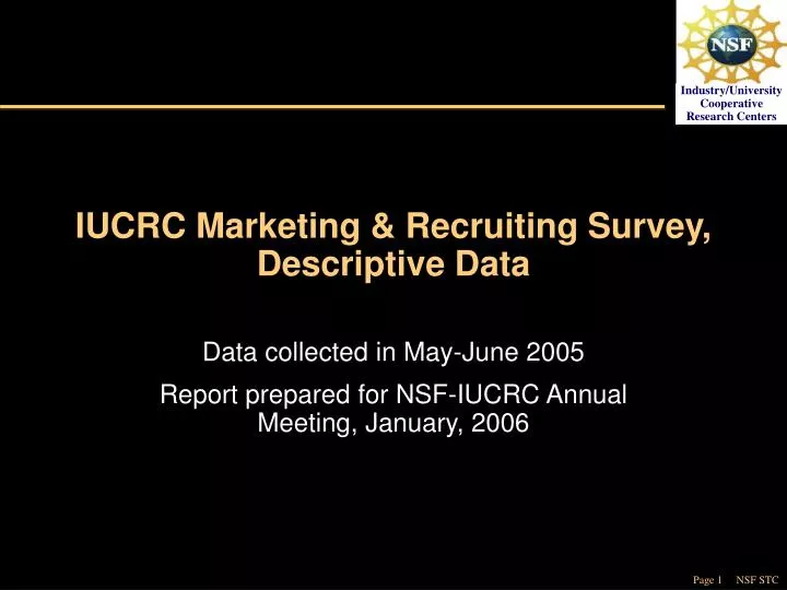 iucrc marketing recruiting survey descriptive data