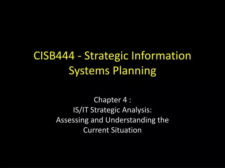 cisb444 strategic information systems planning