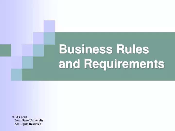 business rules and requirements