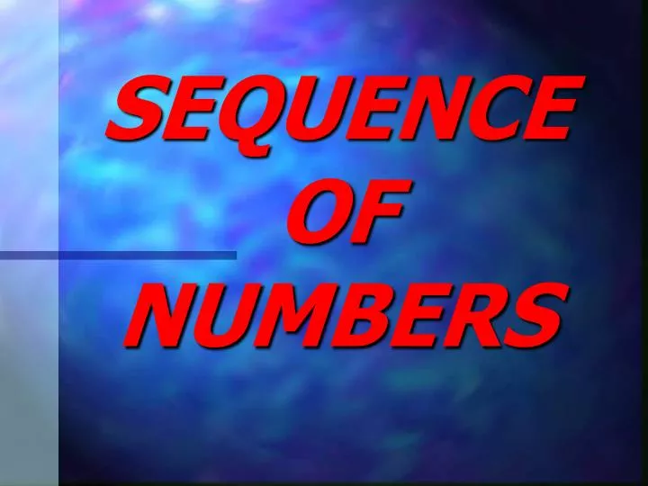 sequence of numbers