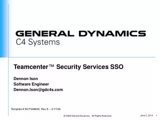 Teamcenter ™ Security Services SSO