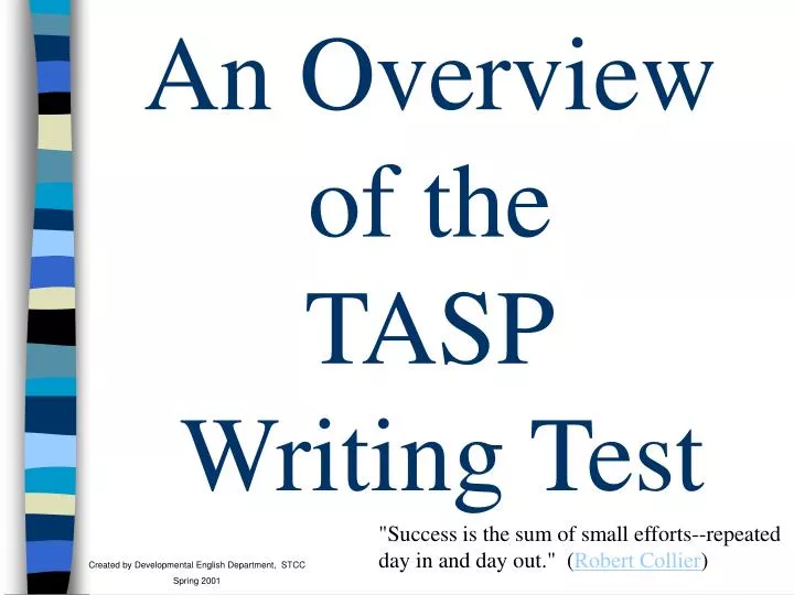 an overview of the tasp writing test