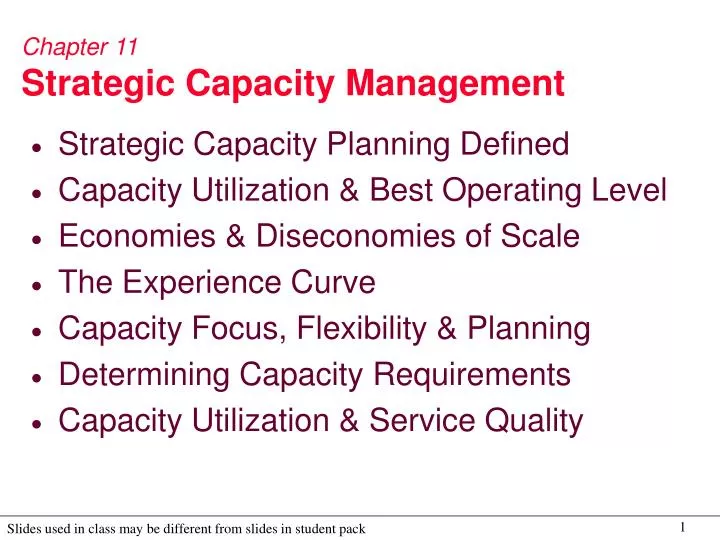 chapter 11 strategic capacity management