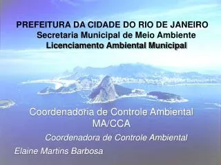 PREFEITURA DA CIDADE DO RIO DE JANEIRO Secretaria Municipal de Meio Ambiente Licenciamento Ambiental Municipal