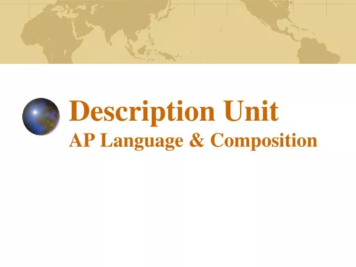 description unit ap language composition