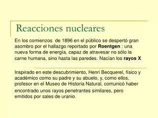 reacciones nucleares