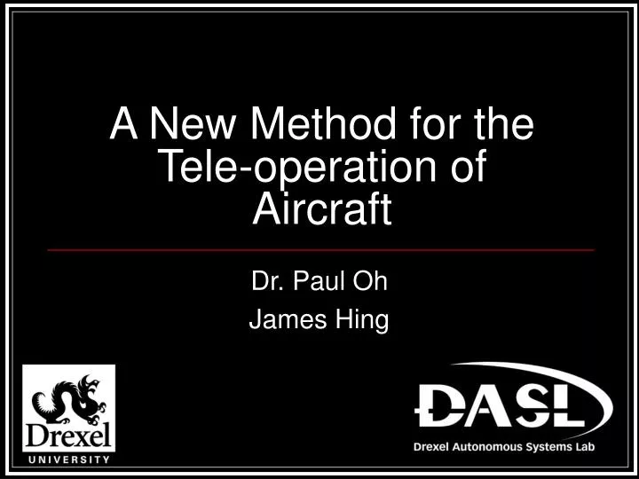 a new method for the tele operation of aircraft