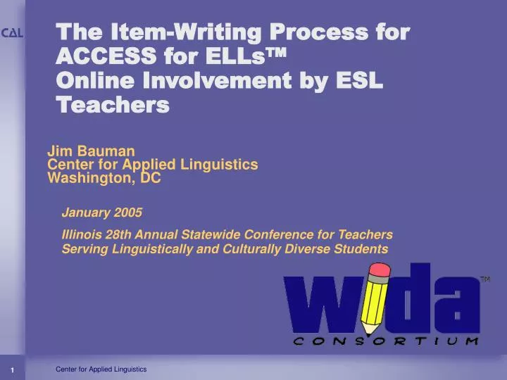 the item writing process for access for ells online involvement by esl teachers