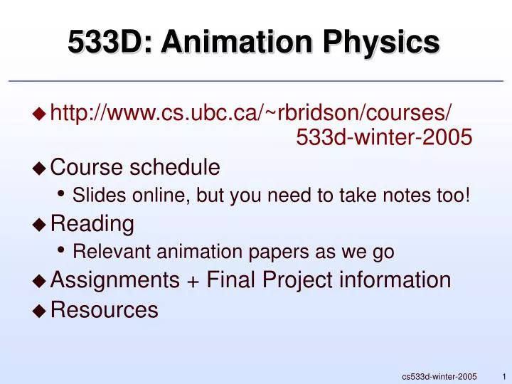 533d animation physics