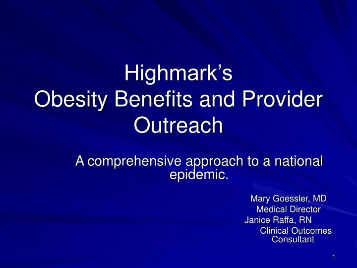highmark s obesity benefits and provider outreach