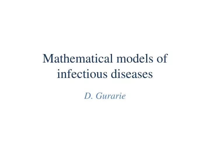 mathematical models of infectious diseases