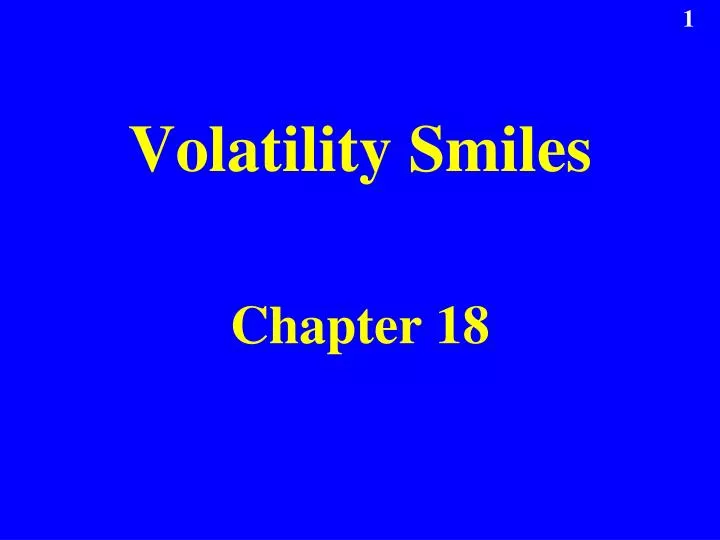 volatility smiles chapter 18