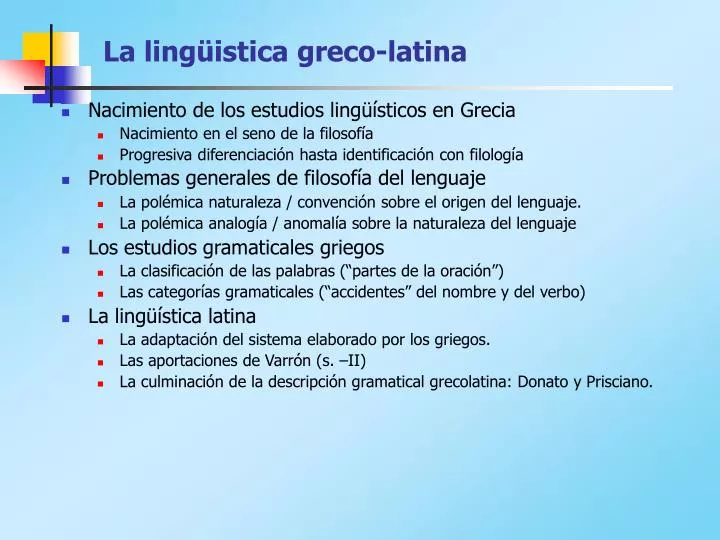 la ling istica greco latina