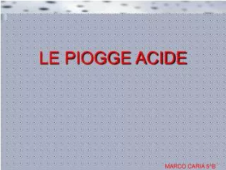 le piogge acide