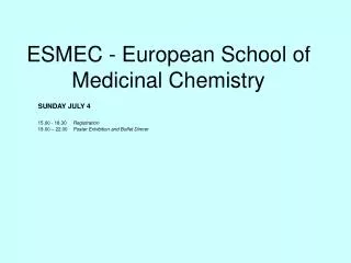 ESMEC - European School of Medicinal Chemistry