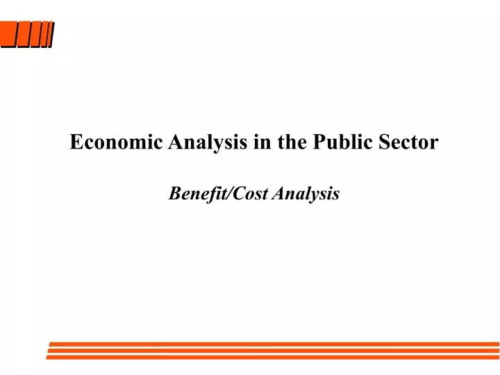 economic analysis in the public sector benefit cost analysis