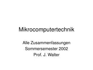 Mikrocomputertechnik