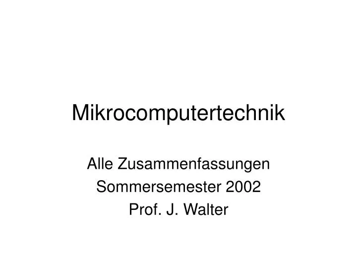 mikrocomputertechnik