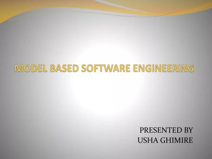 model based software engineering