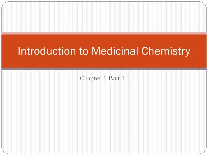 introduction to medicinal chemistry
