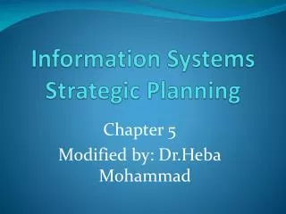 Information Systems Strategic Planning