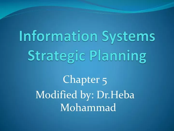 information systems strategic planning