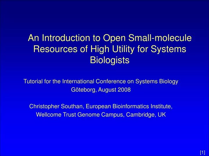 an introduction to open small molecule resources of high utility for systems biologists